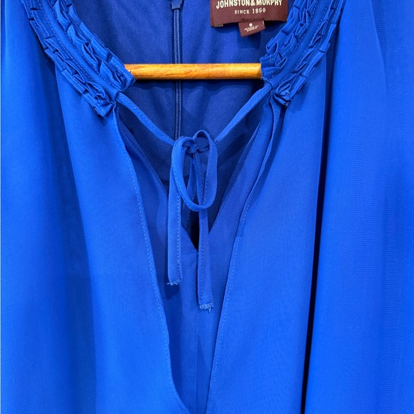 Johnston & Murphy Royal Blue Chiffon Ruffle Dress - Picture 3 of 5